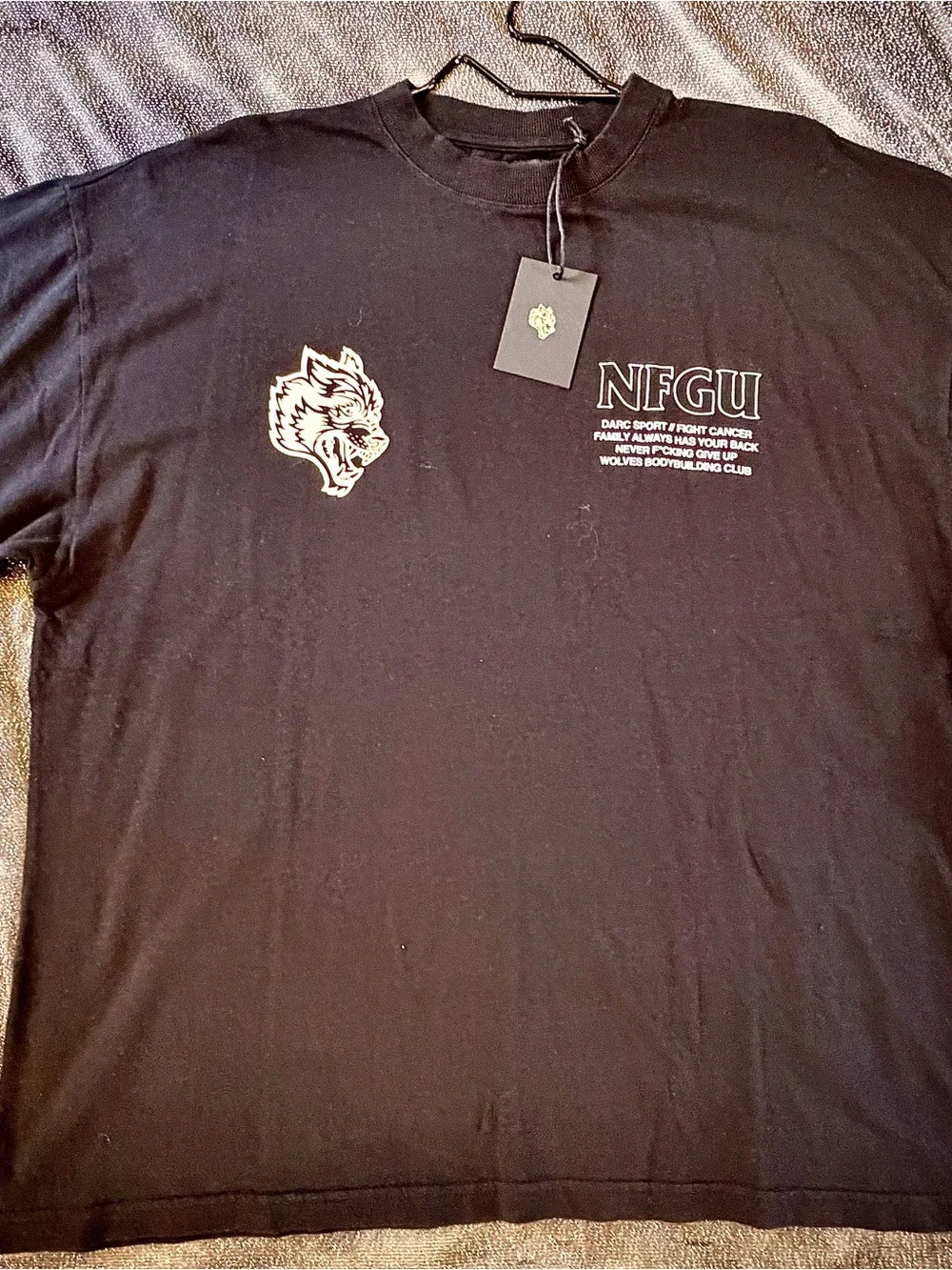 Darc Sport Black Graphic Crewneck T-Shirt - Men's / Hidden F*CK Cancer logo - Picture 2 of 6